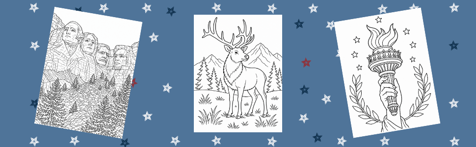 America The Beautiful: A Creative Celebration of 250 Years of American Freedom with Patriotic Landmarks, Americana Scenes, Wildlife, and Historic Symbols to Color