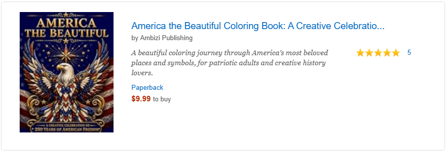 America The Beautiful - Perfect for that Roadtrip to see America! - Ambizi Publishing