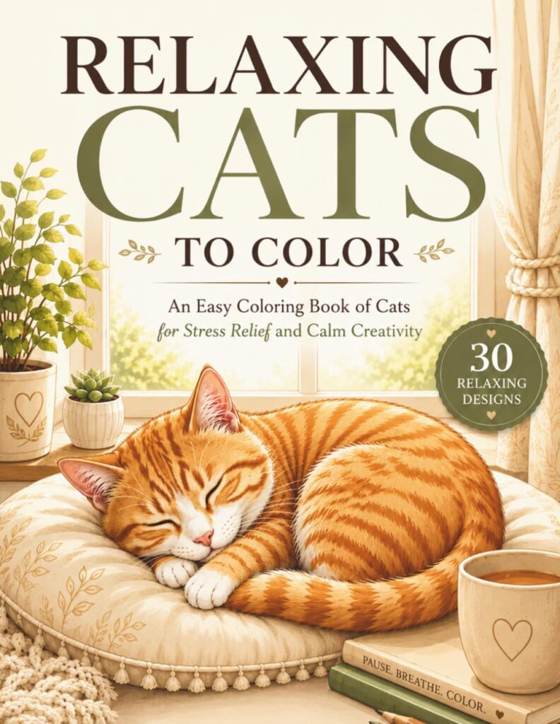 Relaxing Cats To Color