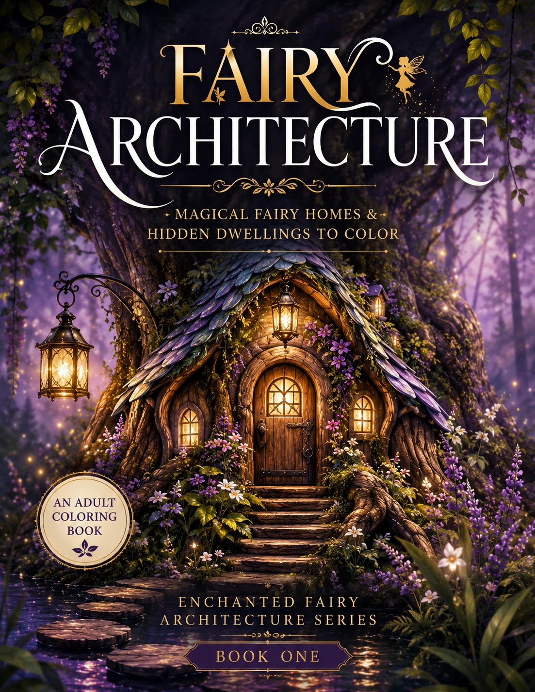 Fairy Architecture Coloring Book for Adults book cover