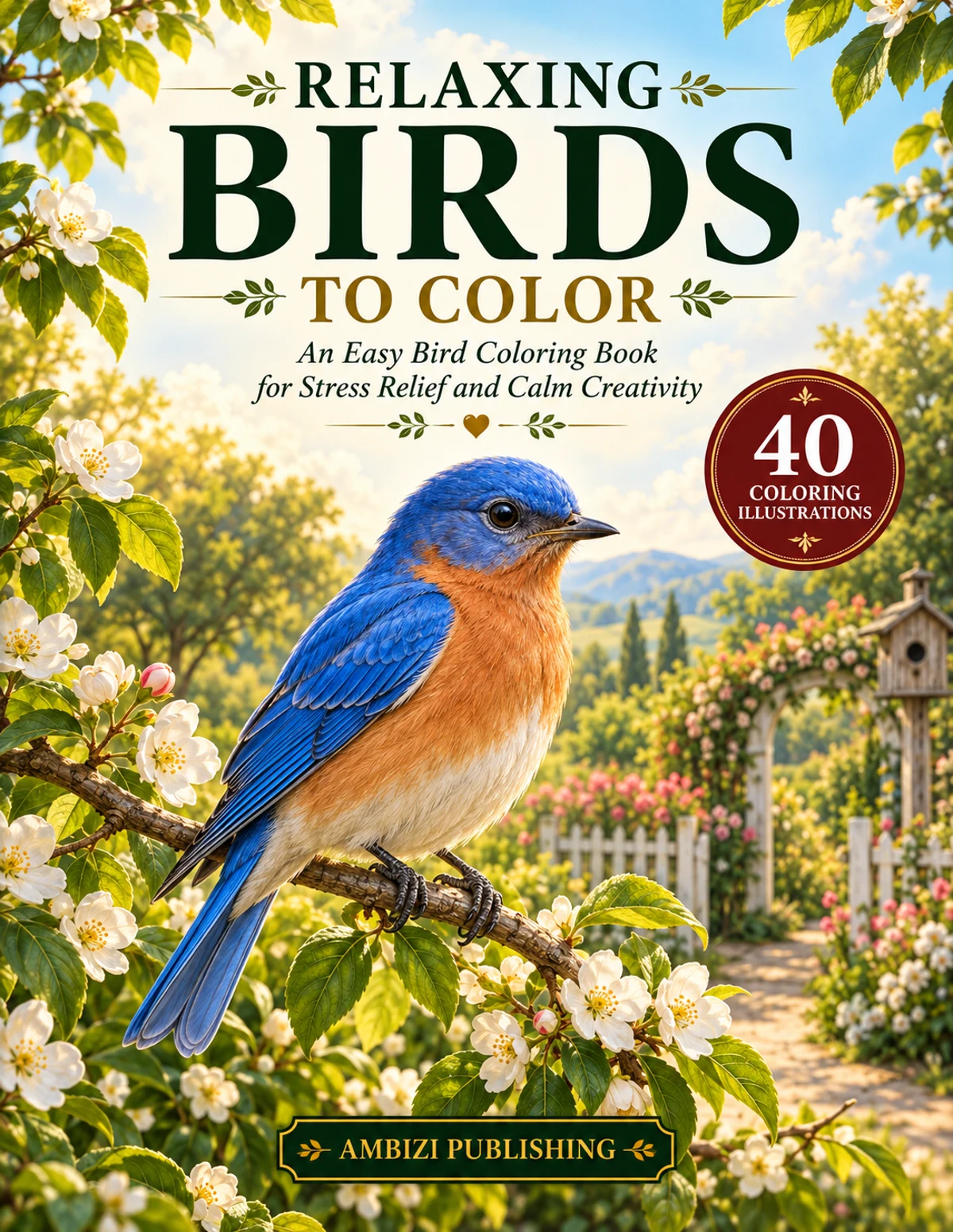 Relaxing Birds To Color book cover